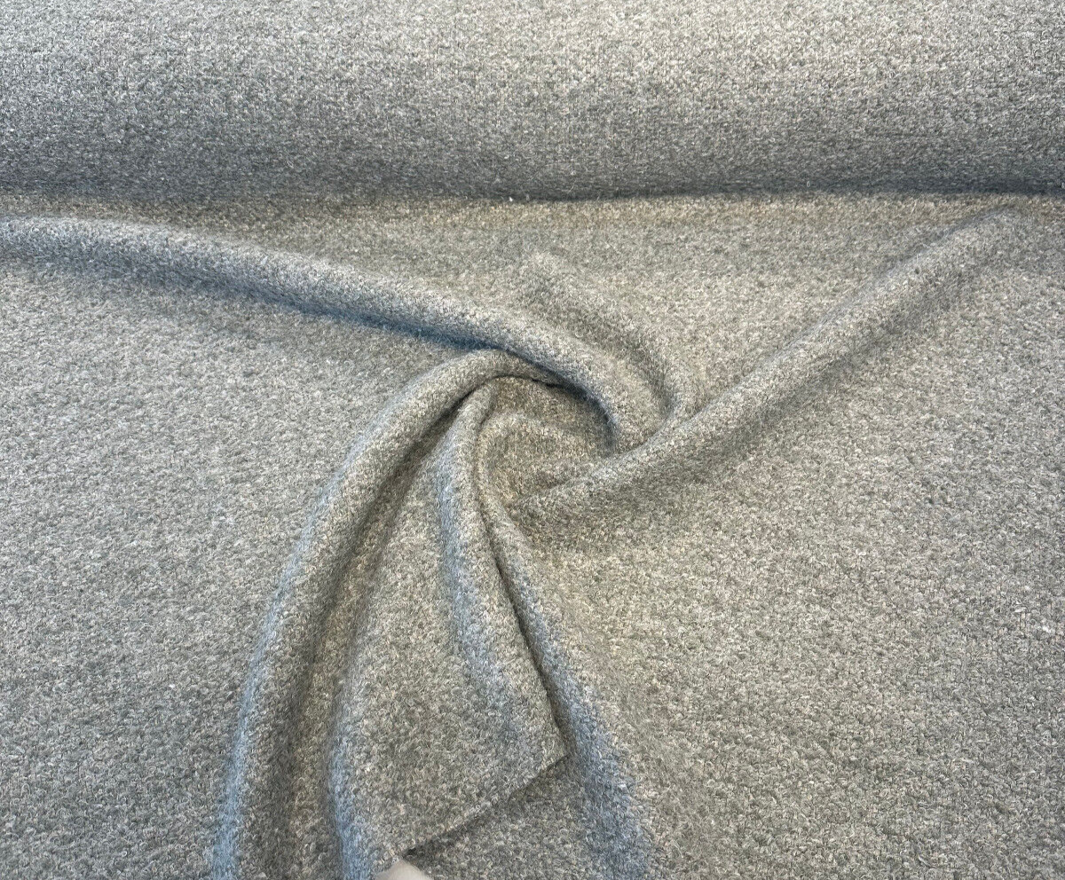 Libeco Belgian Linen Boucle Fabric - Celadon Green Berber, 59" Width (1 Yard)