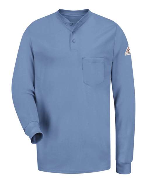 Bulwark Men's Long Sleeve Flame-Resistant Henley Shirt
