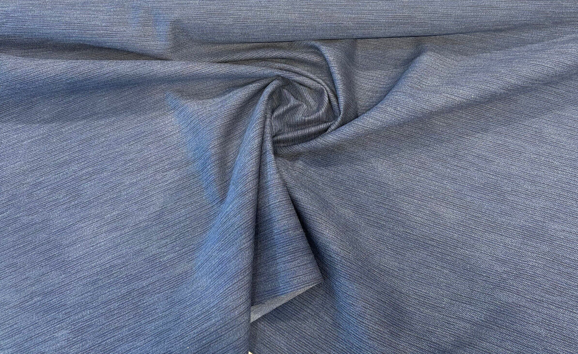 Sunbrella Charmer Indigo Blue Sunbrella Acrylic Fabric - Blue Dark, Textured Solids, 1 Yard