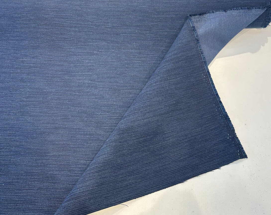Sunbrella Charmer Indigo Blue Sunbrella Acrylic Fabric - Blue Dark, Textured Solids, 1 Yard