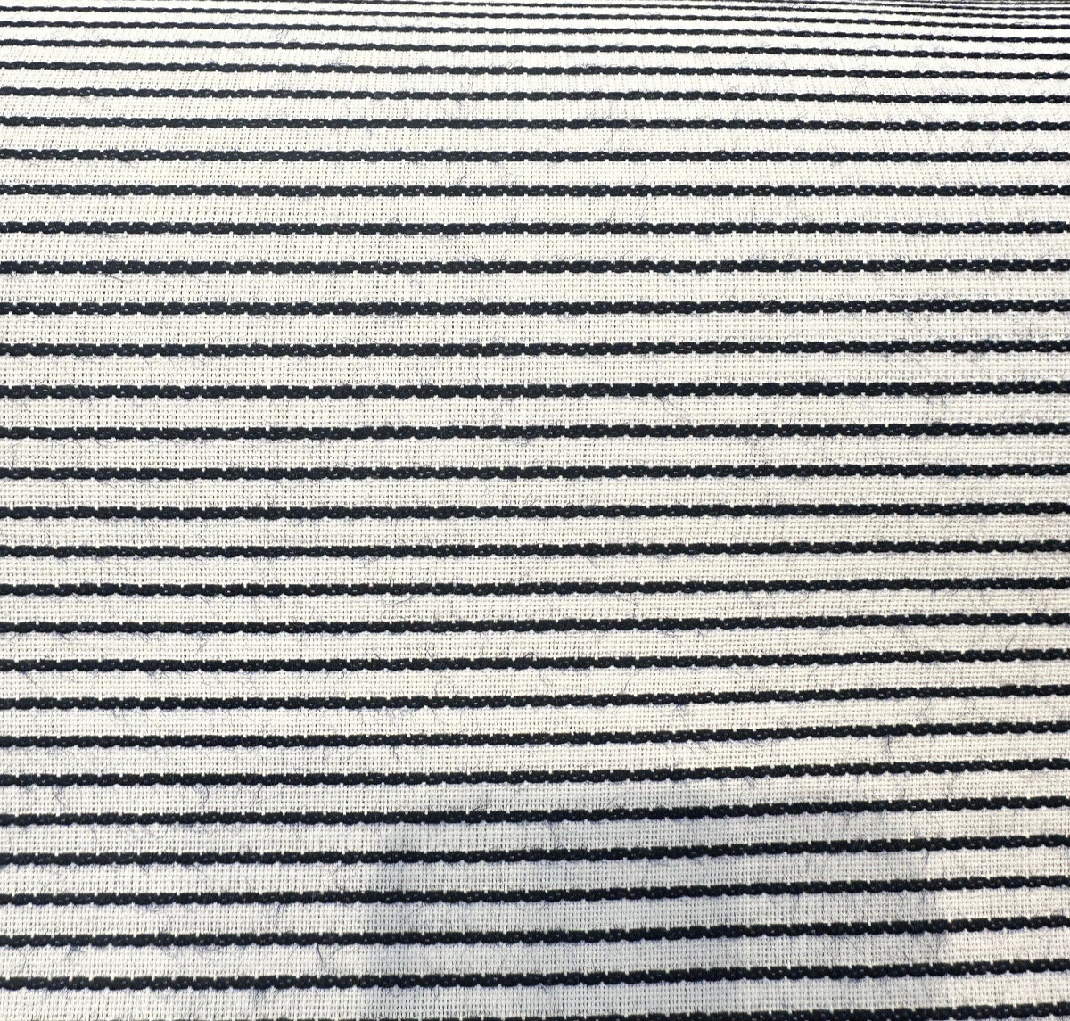 Sunbrella Pinstripe Solution Dyed Acrylic Fabric - Navy Blue/White Pinstripe, 54" Width (1 Yard)