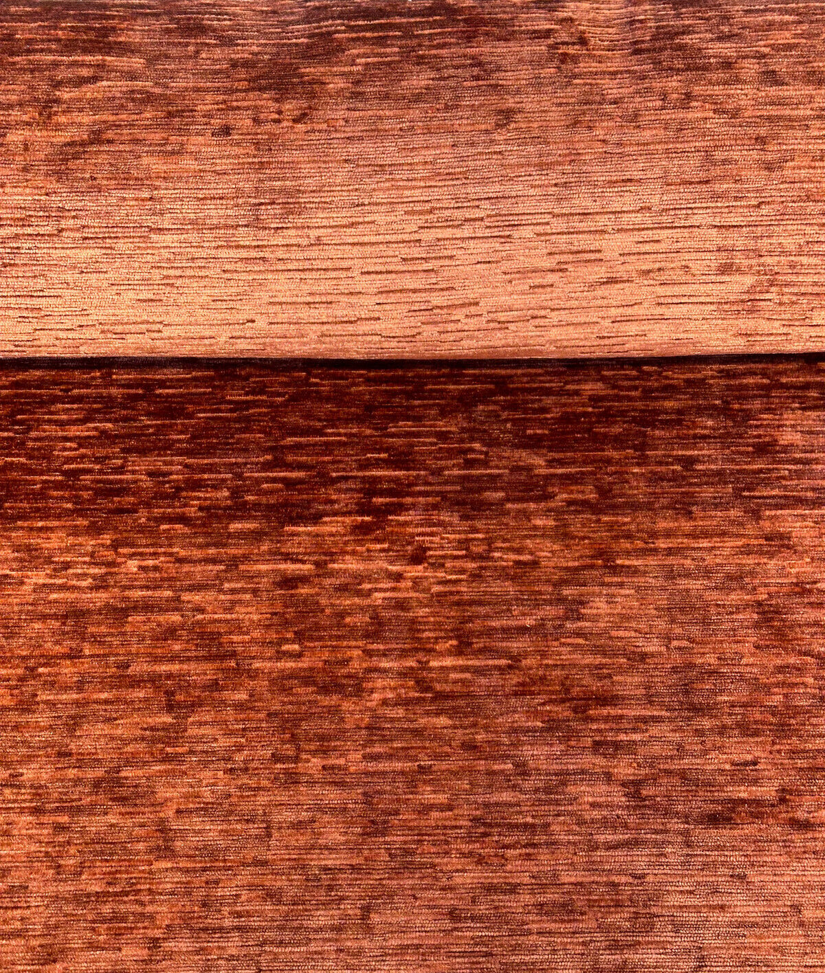 Jazz Plush Chenille Polyester Fabric - Persimmon Orange, Soft Textured, 55" Width (1 Yard)