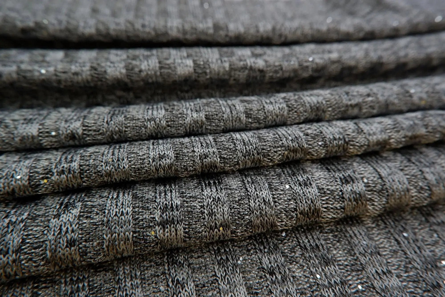 1 Yard Glitter Rib Knit Fabric, 58/60'' Wide Polyester Spandex Blend