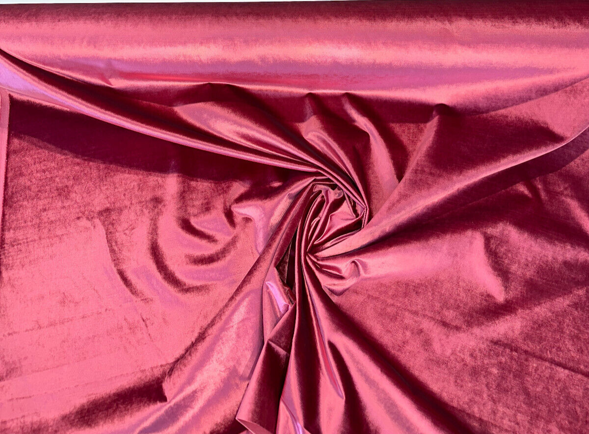 Glam Pink Honeysuckle Velvet Fabric - Pink, Heavy Upholstery, 55" Width (1 Yard)