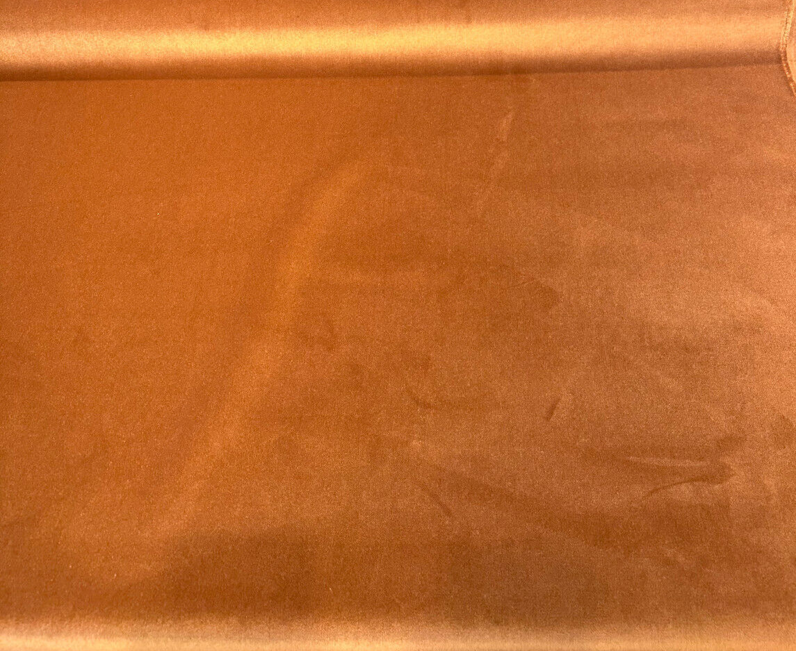 Moxie Sepia Orange Copper Velvet Fabric - Sepia Orange Copper, Heavy Upholstery, 55" Width (1 Yard)