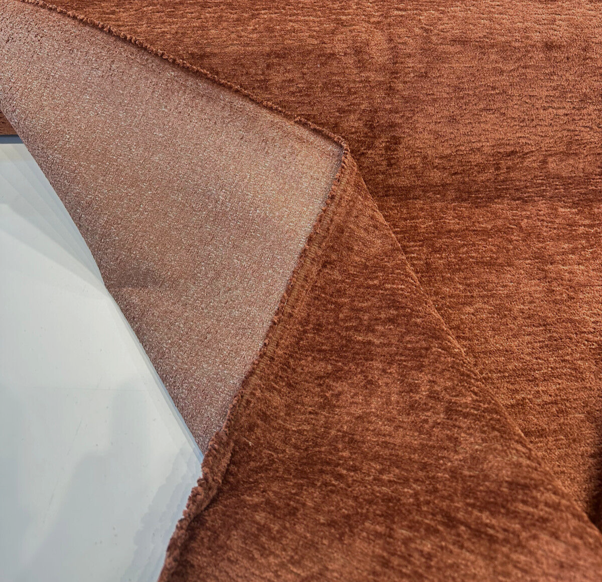 Destiny Paprika Plush Chenille Fabric - Paprika, Soft Textured Upholstery, 55" Width (1 Yard)
