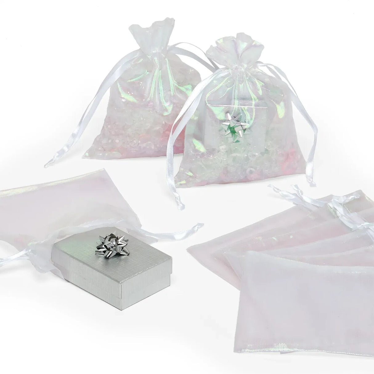 Elegant Iridescent Fabric Pouch 5" x 6 1/2"