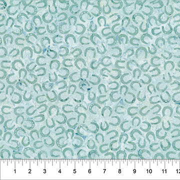 Cotton Print Horseshoes Fabric Caribbean 43/44"