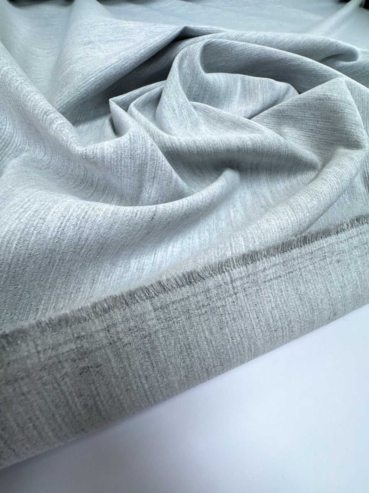 Cotton Blend Woven Melange Gray Stretch Fabric