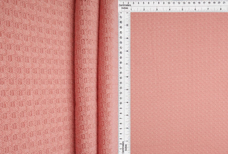 1 Yard Waffle Solid Knit Fabric, 58/60? Wide Polyester Rayon Spandex Blend