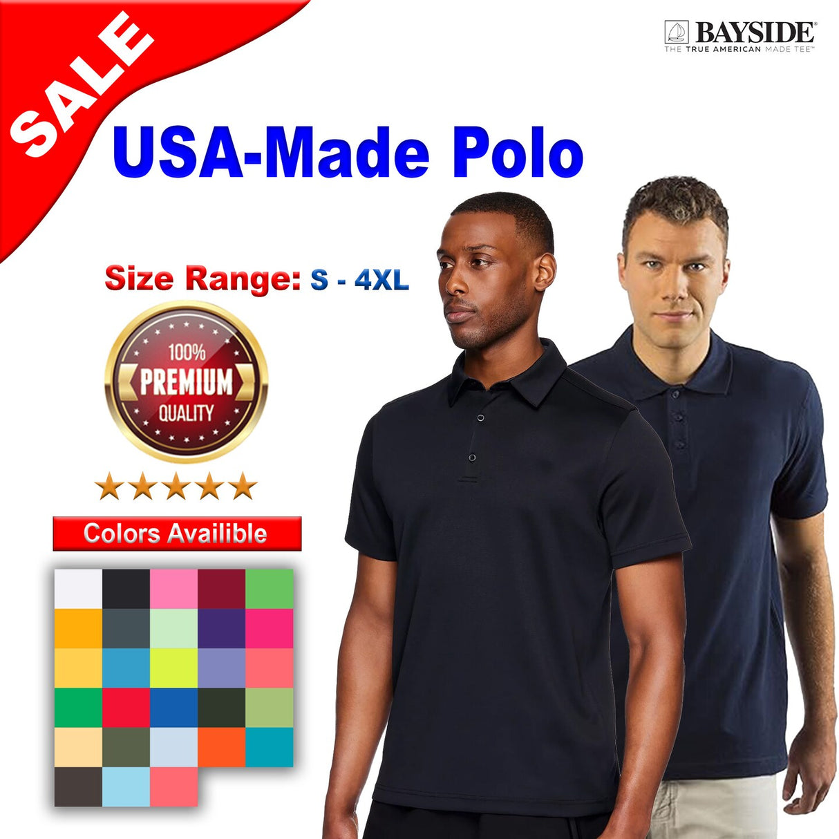 Bayside® USA Made Polo T-Shirt