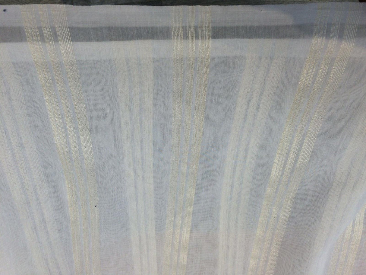 P Kaufmann Gondola Stripe Sheer Fabric - Woven Polyester, Stripe Pattern, 118" Width (1 Yard)