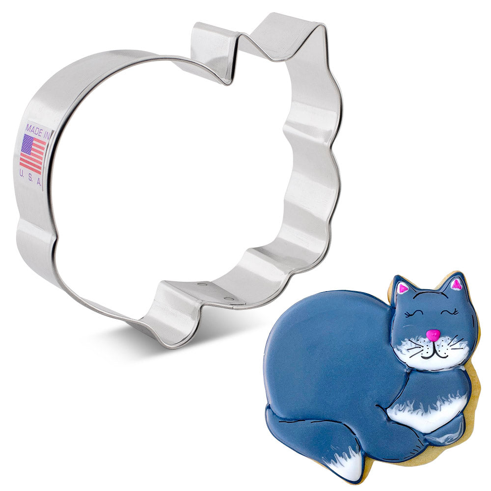Ann Clark Cat Sleepy Sweet Loaf Cookie Cutter, 3.75"