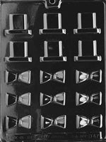 বাইট সাইজের কালো টাই এবং টপ হ্যাট চকোলেট মোল্ড