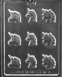 Small Unicorn Faces Chocolate Mold - LPA156