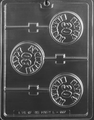 Happy 30th Birthday Lolly Chocolate Mold - LPL067