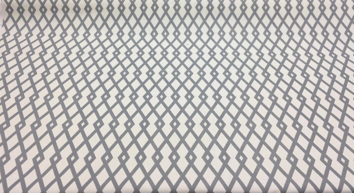 Robert Allen Fret Cotton Fabric - Ivory Graphite Gray Fret Pattern, 55" Width (1 Yard)