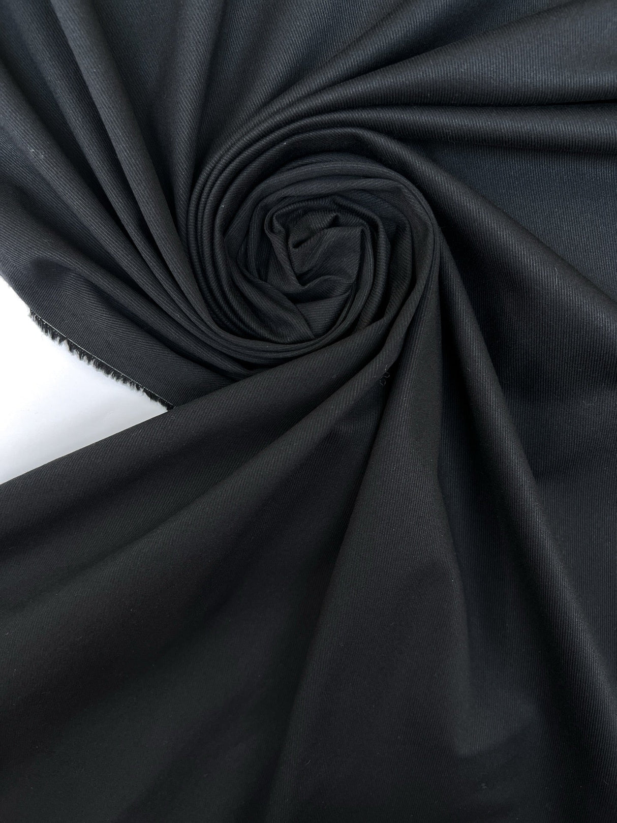 Black Cotton Elastane Twill
