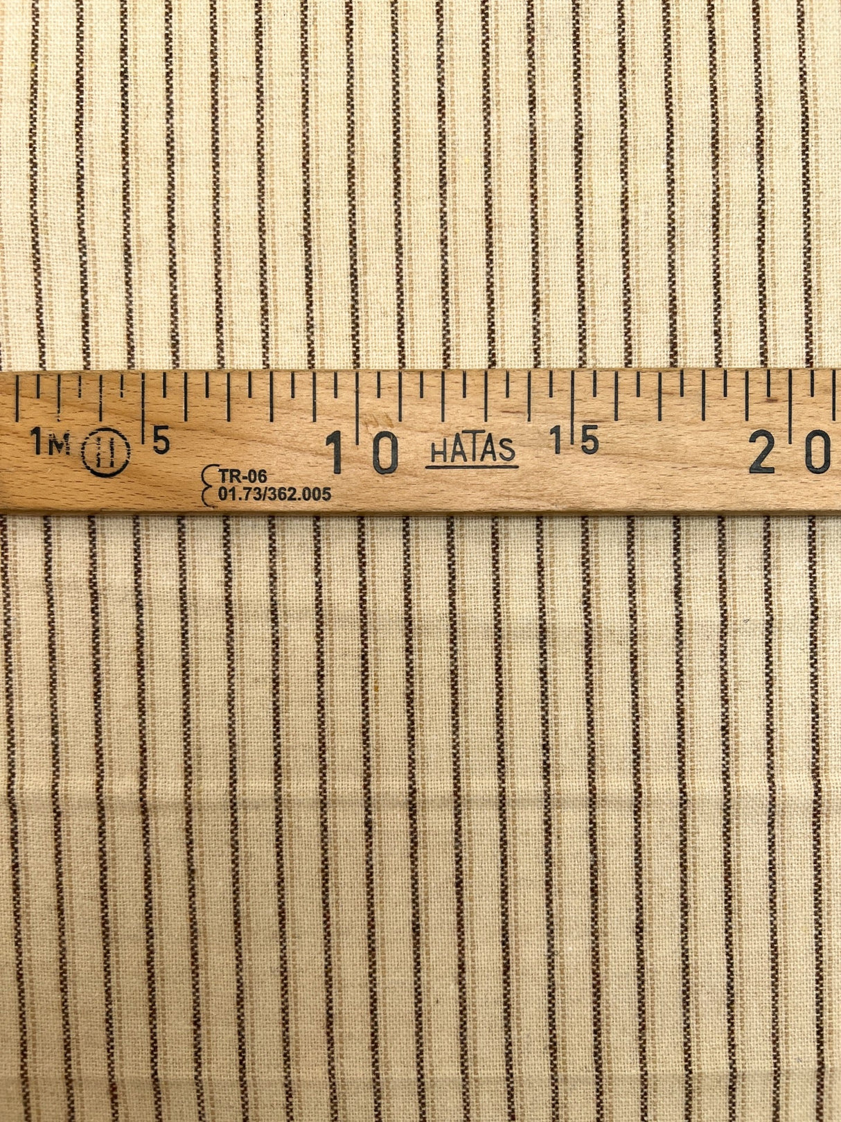 Wool Acrylic Striped Fabric Brown Beige