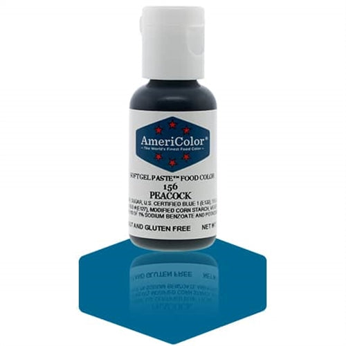 Peacock Blue Soft Gel Paste Food Color - AmeriColor 156