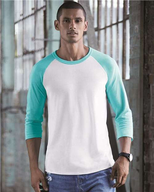 JERZEES Premium Blend Ringspun 3/4 Sleeve Raglan Baseball T-Shirt