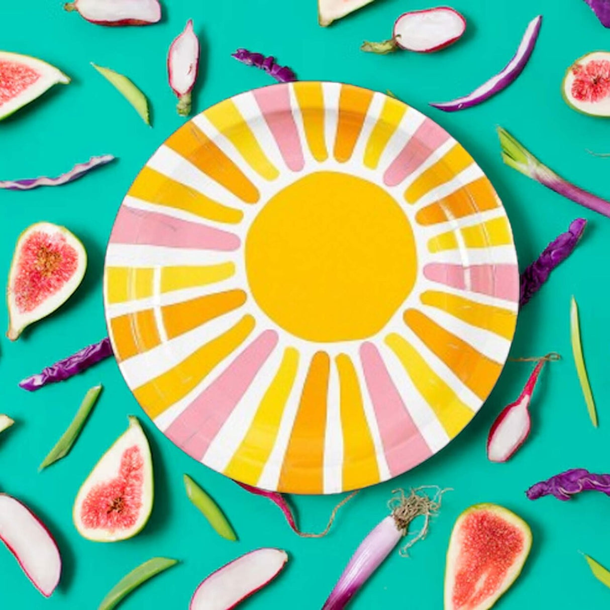 8 Ct. Summer Party Dessert Plates 7 1/4" Disposable Paper Plates Bright & Fun Summer Tableware