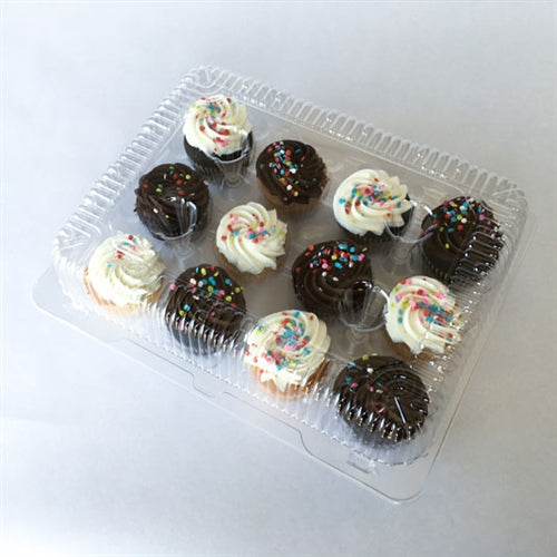 12 Count Plastic Hinged Cupcake Box - 9 Pack