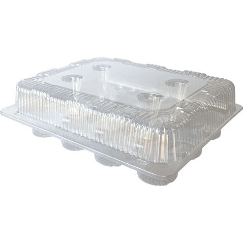 12 Count Plastic Hinged Cupcake Box - 9 Pack