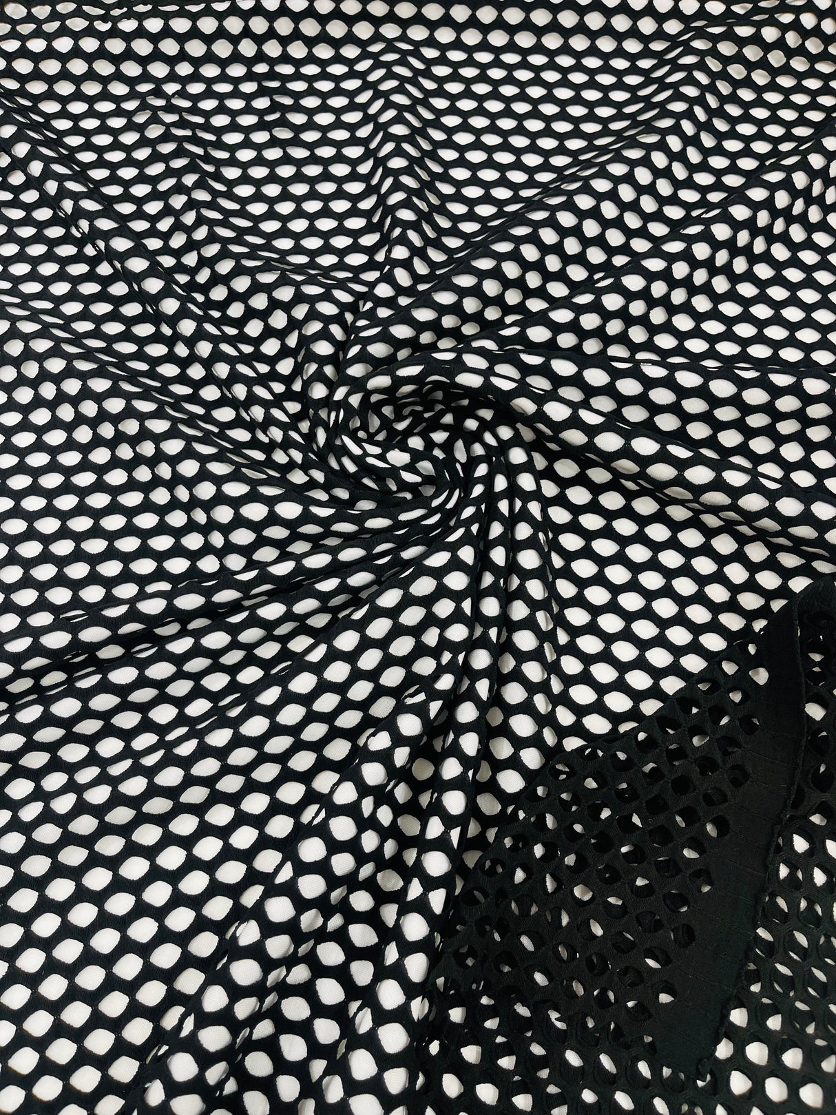 Big Hole Fishnet Mesh Polyester Nylon Spandex Fabric - Big Hole, 4-Way Stretch, 60" Width, 170 GSM, 1.04 Mm (1 Yard)