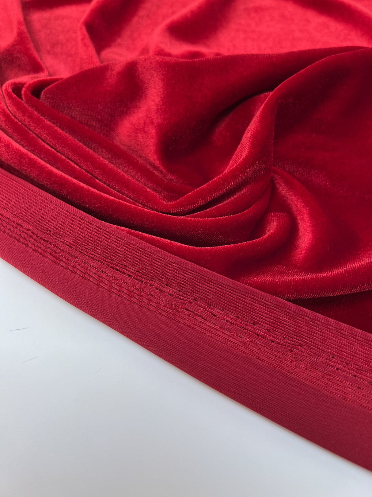 Red Velour Knitted Fabric