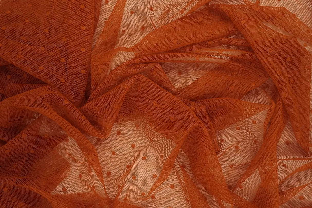 Polka Dot Lace Solid Fabric 90% Nylon 10% Spandex Soft Stretch 58/60 Inches Wide