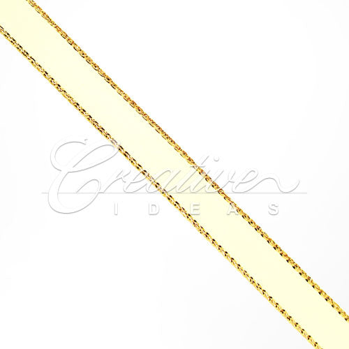 3/8" Satin With Gold Edge Ribbon- 50 Yards (Baby Maize)