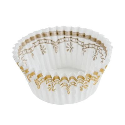 White and Gold Mini Candy Cups / Baking Cups - 500 Count