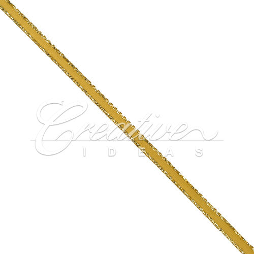 1/8" Satin With Gold Edge Ribbon - 50 Yards (Antique Gold)