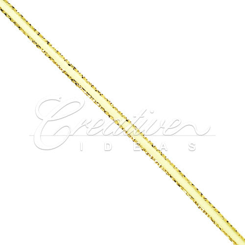 1/8" Satin With Gold Edge Ribbon - 50 Yards (Baby Maize)