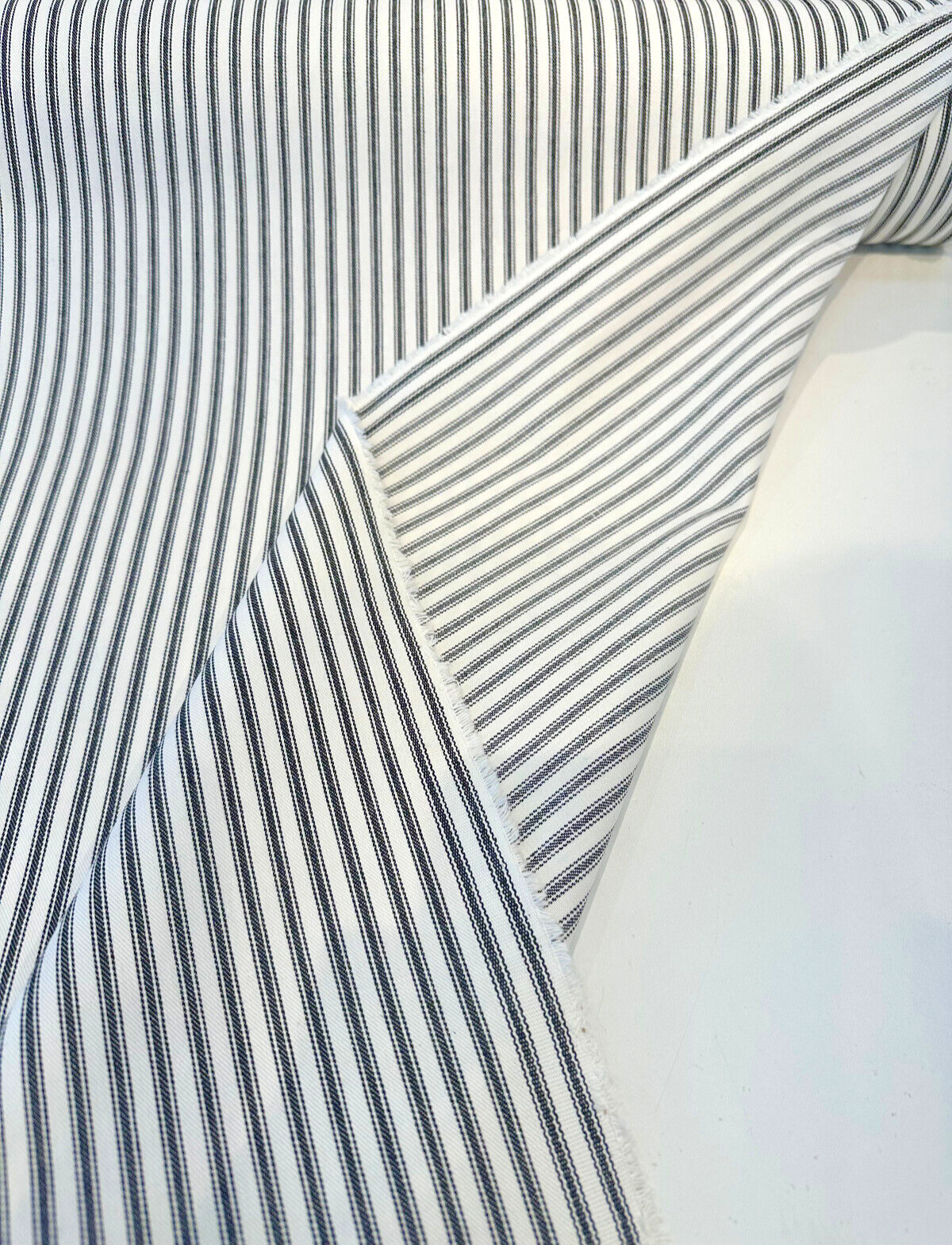 Waverly Classic Ticking Cotton Fabric - Black Classic Ticking Stripe, 54" Width (1 Yard)
