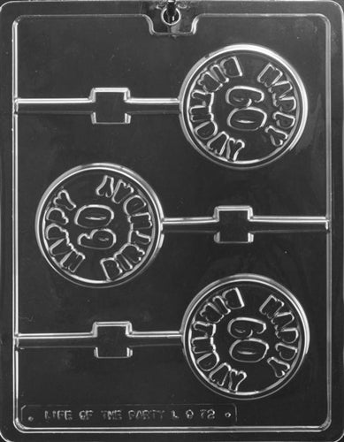 Happy 60th Birthday Lolly Chocolate Mold - LPL072
