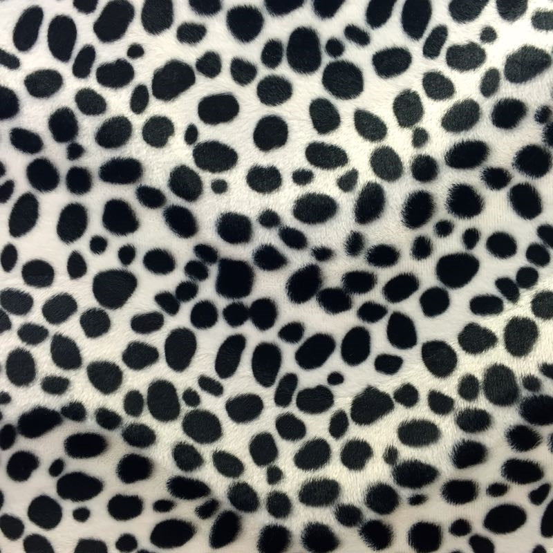 Faux Fur Fabric Dalmatian Dog Print Velboa