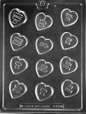 Candy Heart Sayings Chocolate Mold