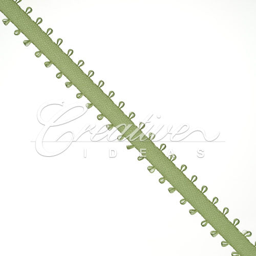 3/16" Double Face Picot Ribbon - 50 Yards (Moss Green)