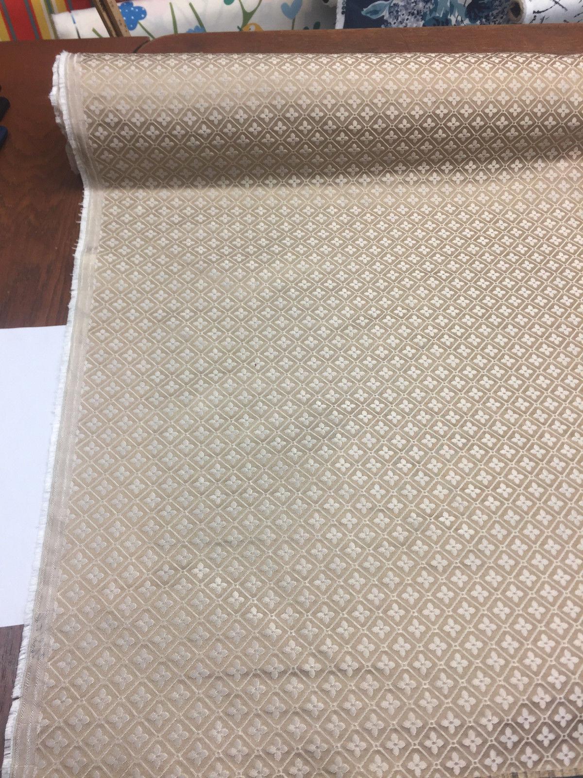 Sand Diamond Checks Brocade Italian Bella Polyester Fabric - Sand Diamond Checks, 57" Width (1 Yard)