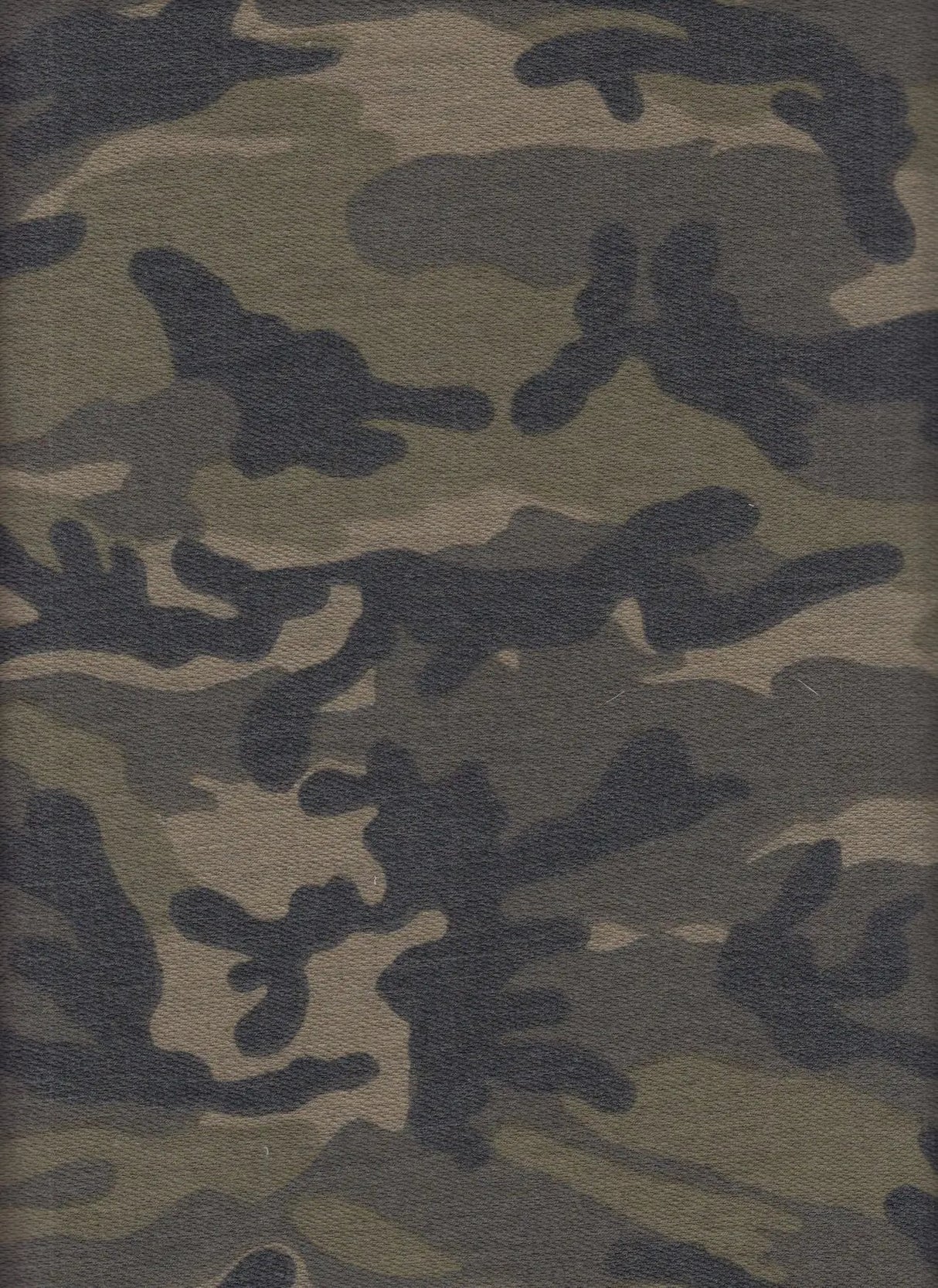 1 Yard French Terry Camouflage Print Fabric, 58/60'' Wide Polyester Rayon Spandex Blend