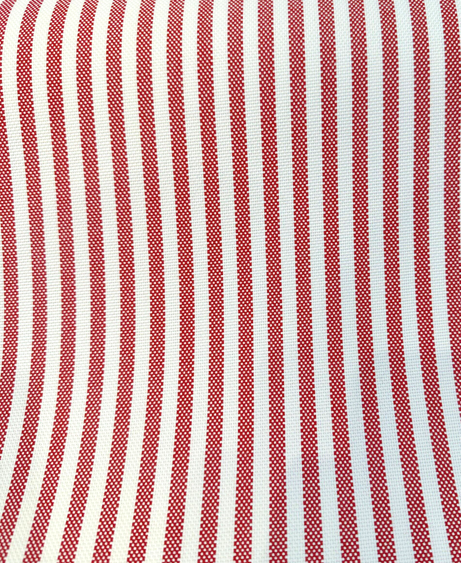 Sunbrella Two Tone Red Salsa Ticking Look Stripe Outdoor Upholstery Fabric - Salsa Red Ticking Look Stripe, 54" Width (1 Yard)