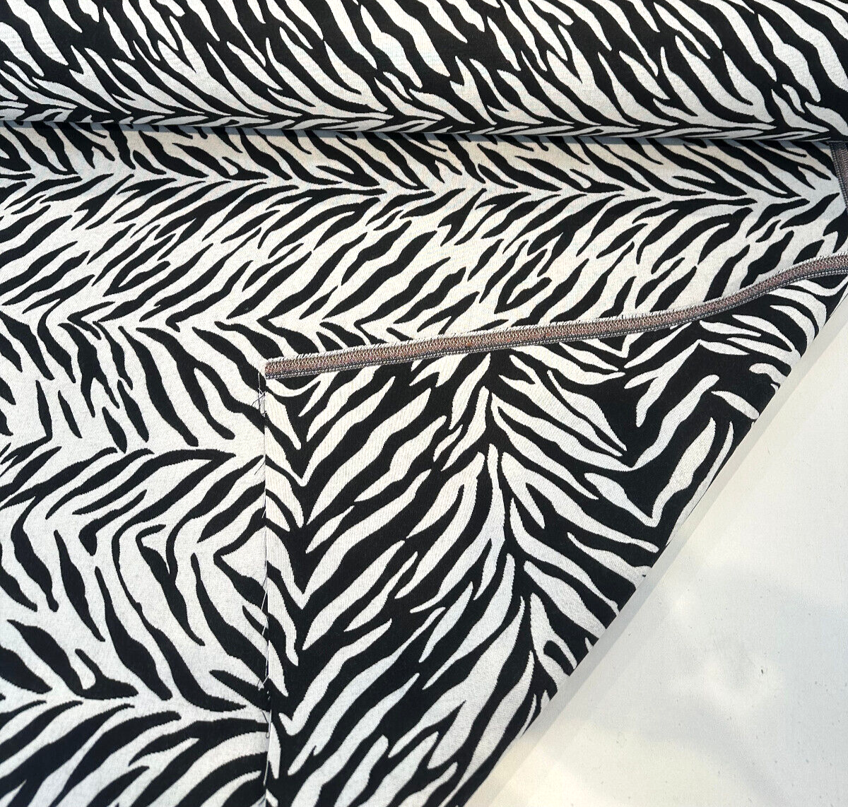Sunbrella Veranda Black Reversible Outdoor Performance Acrylic Fabric - Black And White Zebra-Like Pattern, 54" Width (By The Yard)