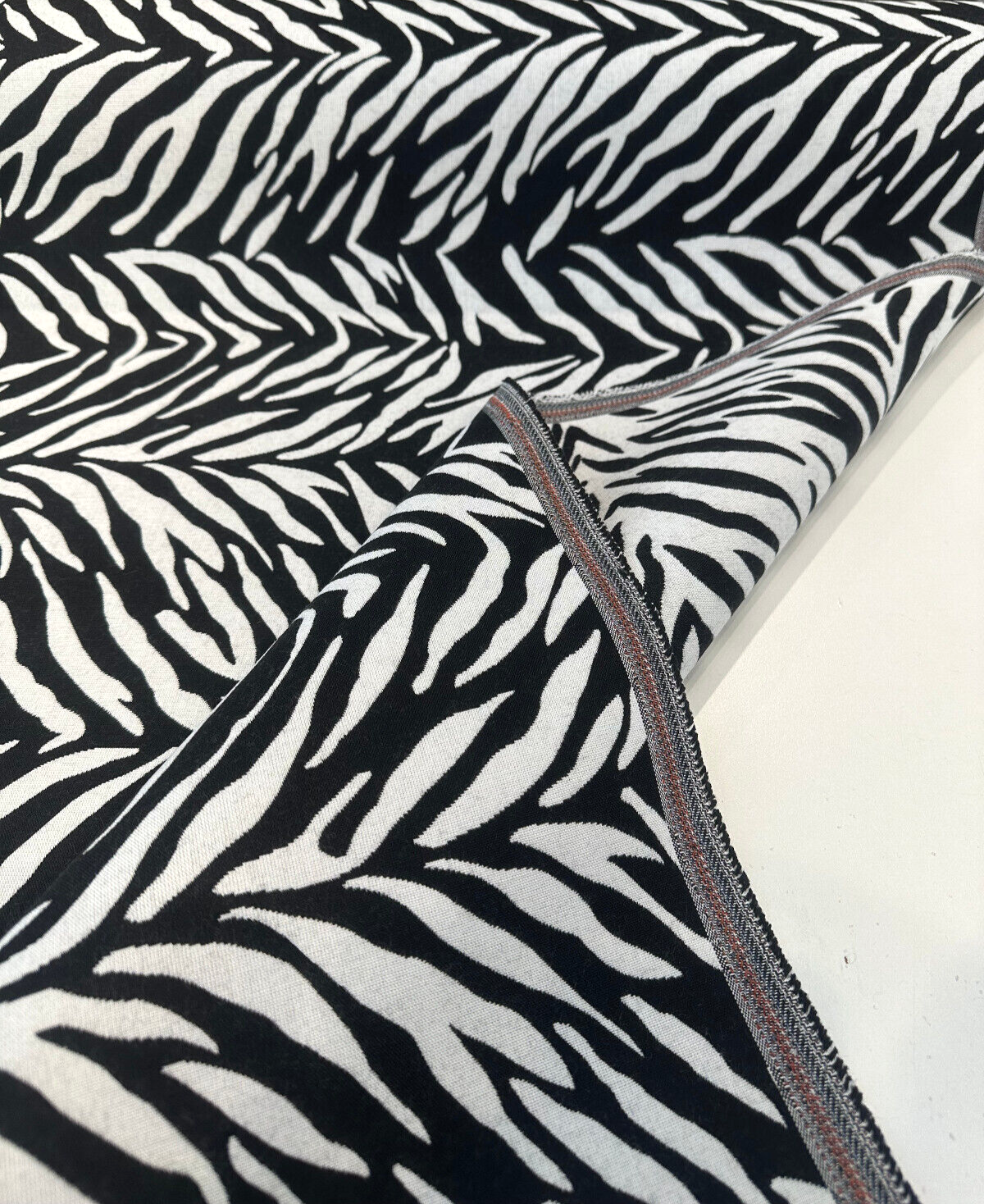 Sunbrella Veranda Black Reversible Outdoor Performance Acrylic Fabric - Black And White Zebra-Like Pattern, 54" Width (By The Yard)