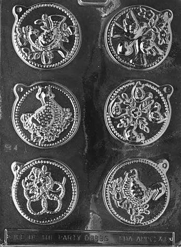 12 Days Of Christmas Chocolate Mold - Days 1-6 - LPC048