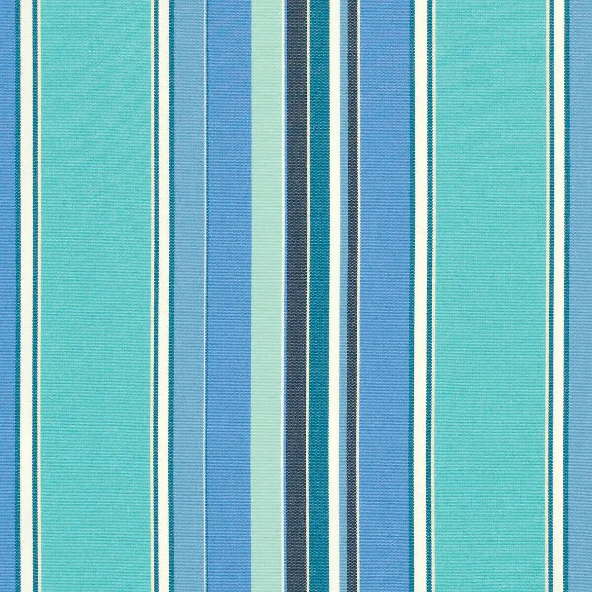 Sunbrella Stripe Dolce Oasis Blue Teal Acrylic Fabric - Blue Teal Asymmetrical Stripe, 54" Width (1 Yard)
