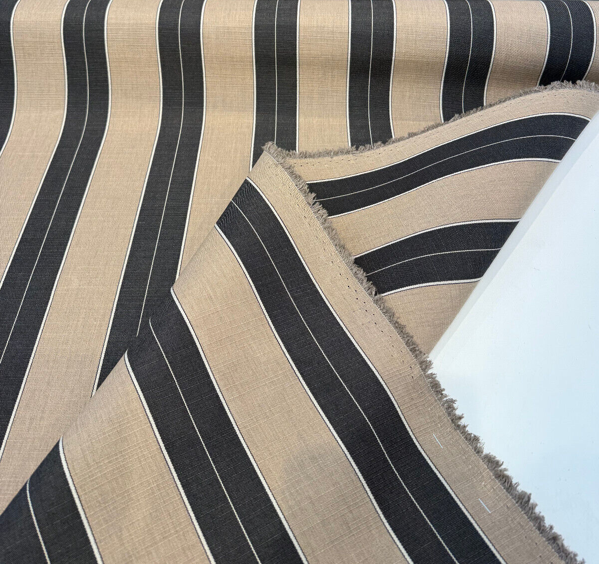 Sunbrella Stripe Berenson Tuxedo Black Acrylic Fabric - Black And White Stripe, 54" Width (1 Yard)