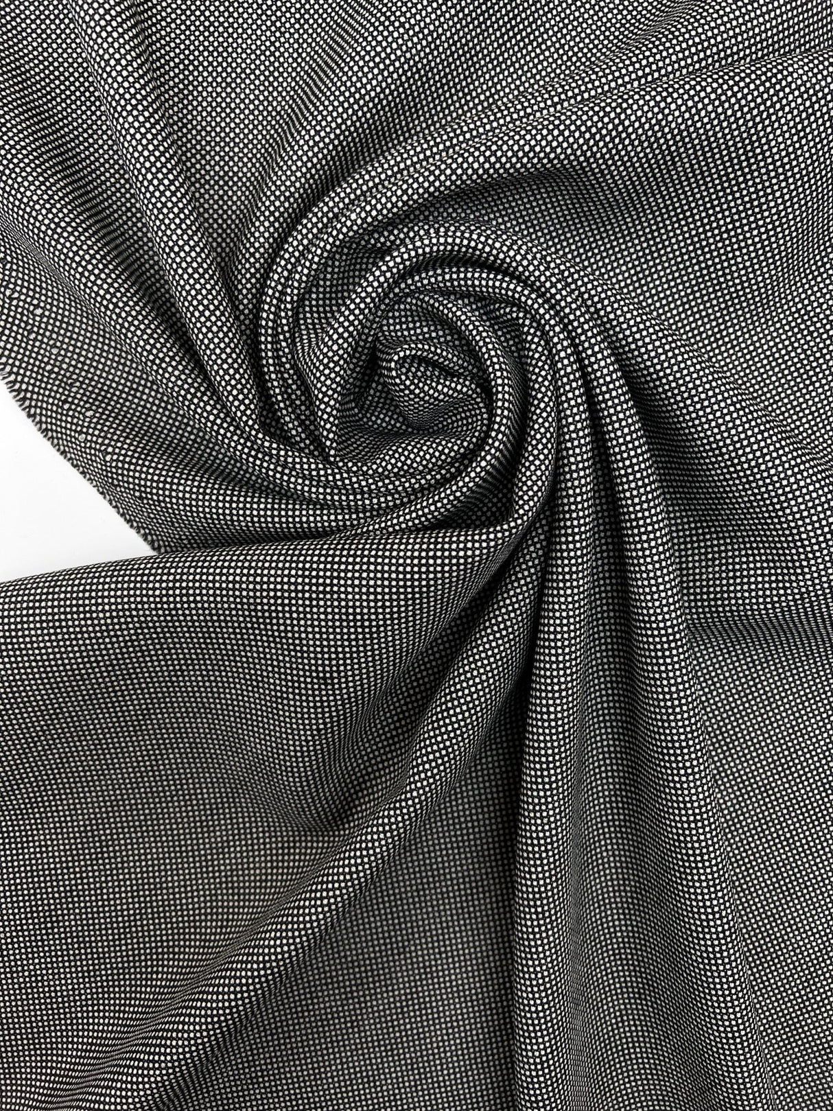 Wool Blend Tweed Black Gray