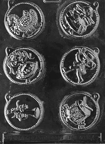 12 Days Of Christmas Chocolate Mold - Days 7-12 - LPC049